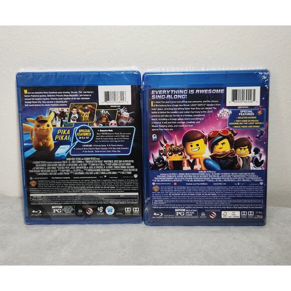 Pokemon Detective Pikachu & The Lego Movie The Second Part Blu-Ray Brand New - Picture 2 of 4